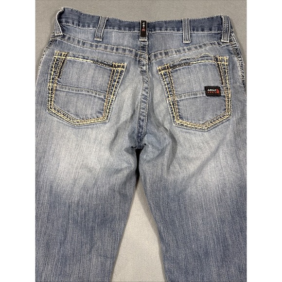 Ariat FR M4 LOW RISE Boot Jean Mens 30x30 Thick Stitch Denim Carpenter Work EUC - Picture 8 of 9